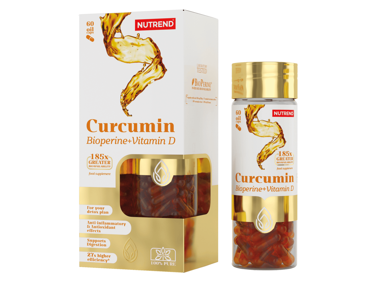 CURCUMIN + BIOPERINE + VITAMIN D (60 capsules) - NUTREND