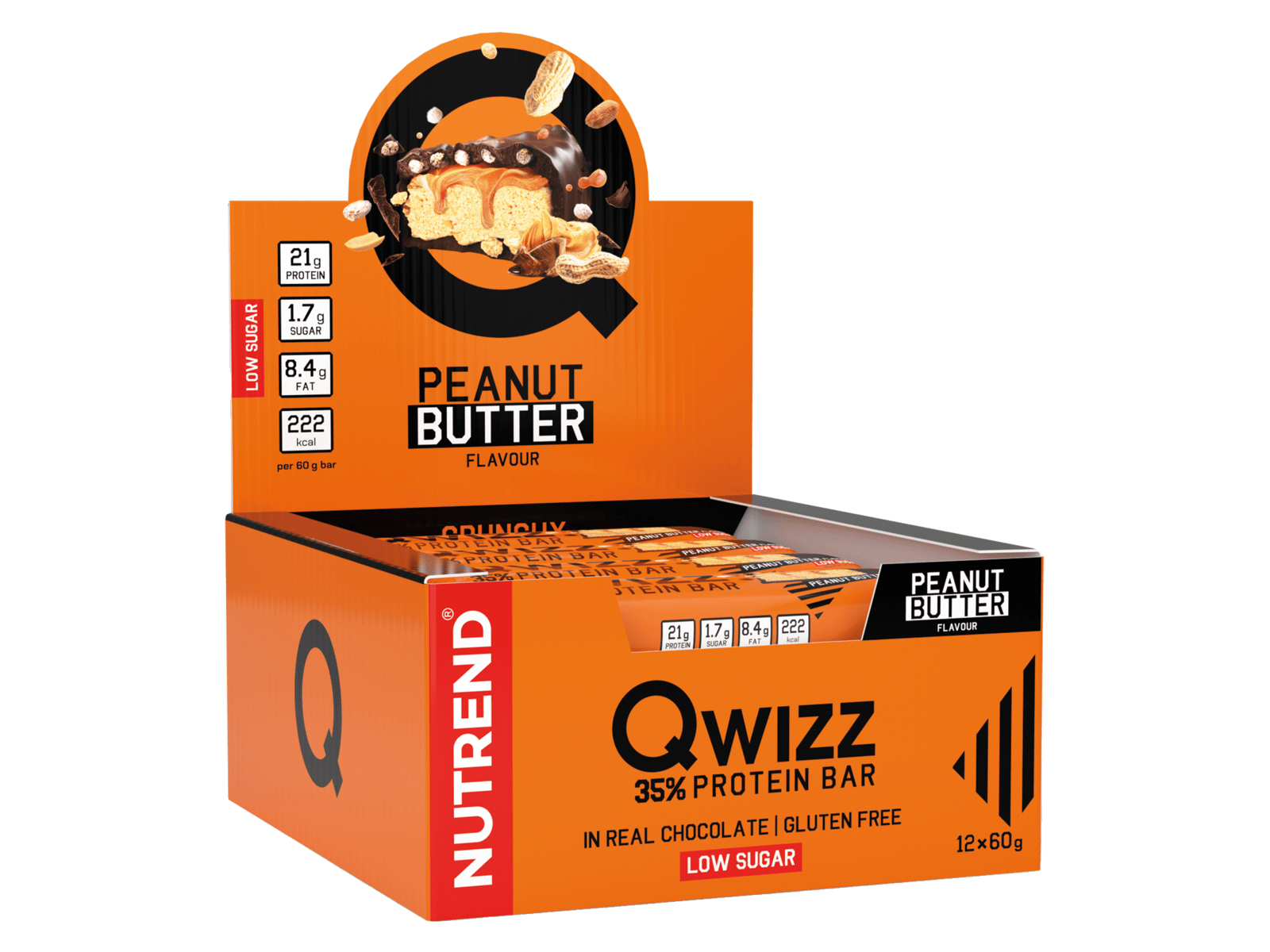 Qwizz Protein Bar (12-pack) (Peanut Butter - 12 x 60 gram) - NUTREND