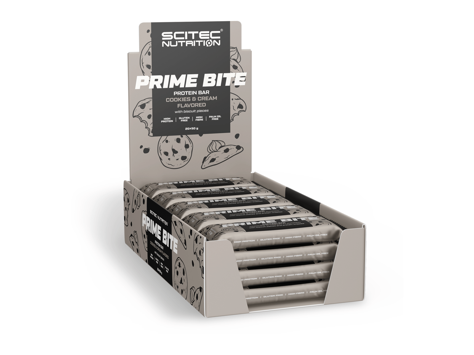 Prime Bite (Cookies & Cream - 20 x 50 gram) - SCITEC NUTRITION