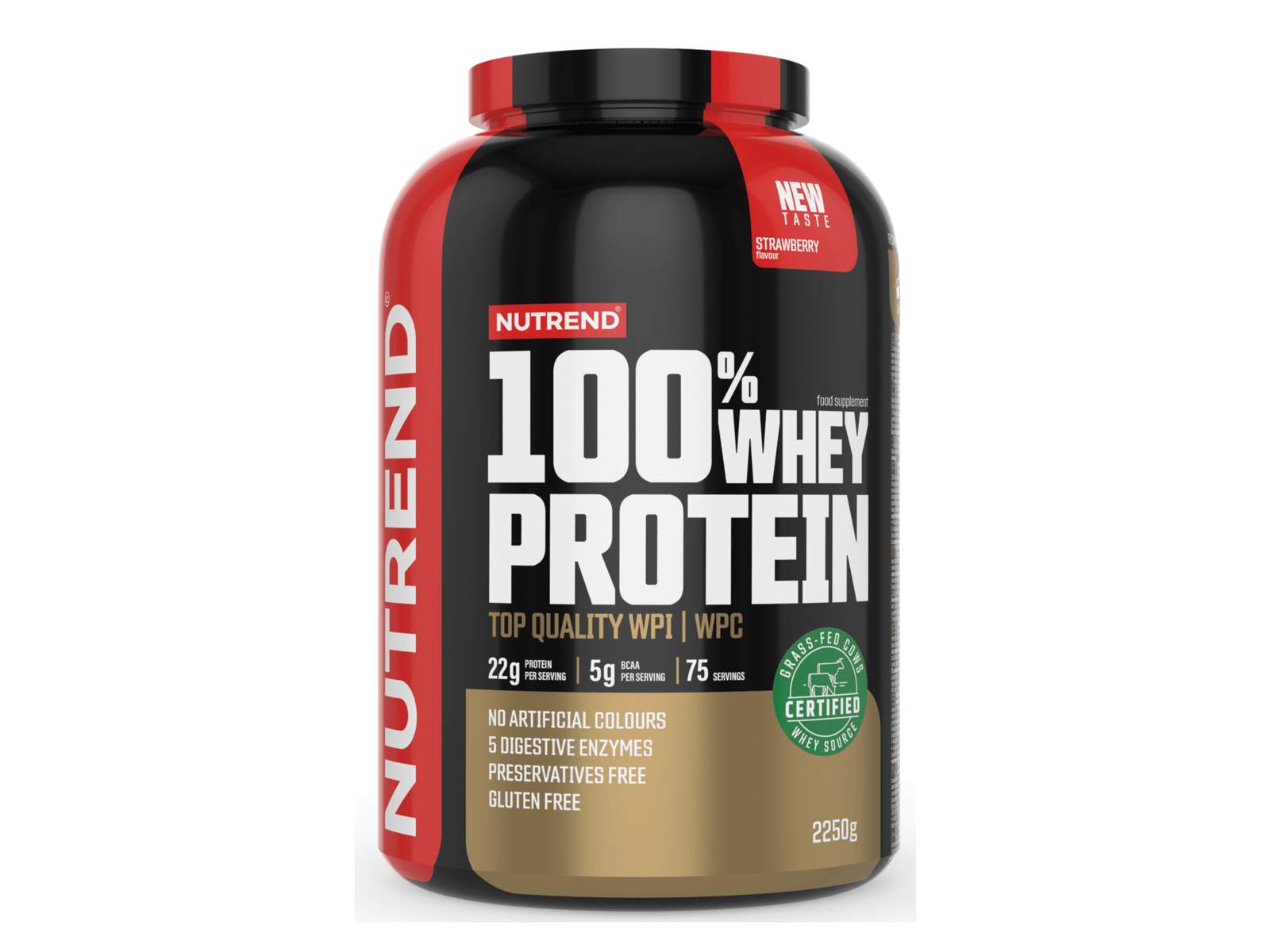Nutrend - 100% Whey Protein (Strawberry - 2250 gram) - Eiwitpoeder