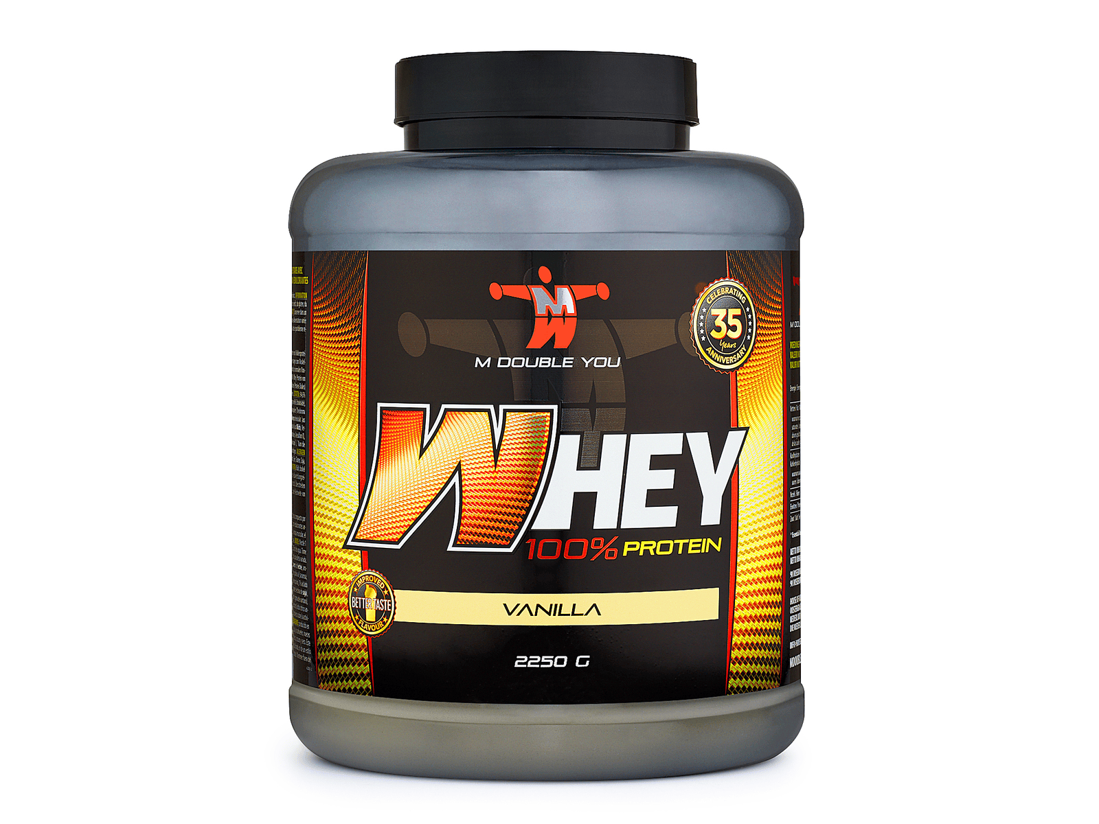 100% Whey Protein (Vanilla - 2250 gram) - M DOUBLE YOU - Eiwitshake - Eiwitpoeder - Eiwitten - Sportvoeding (90 shakes)