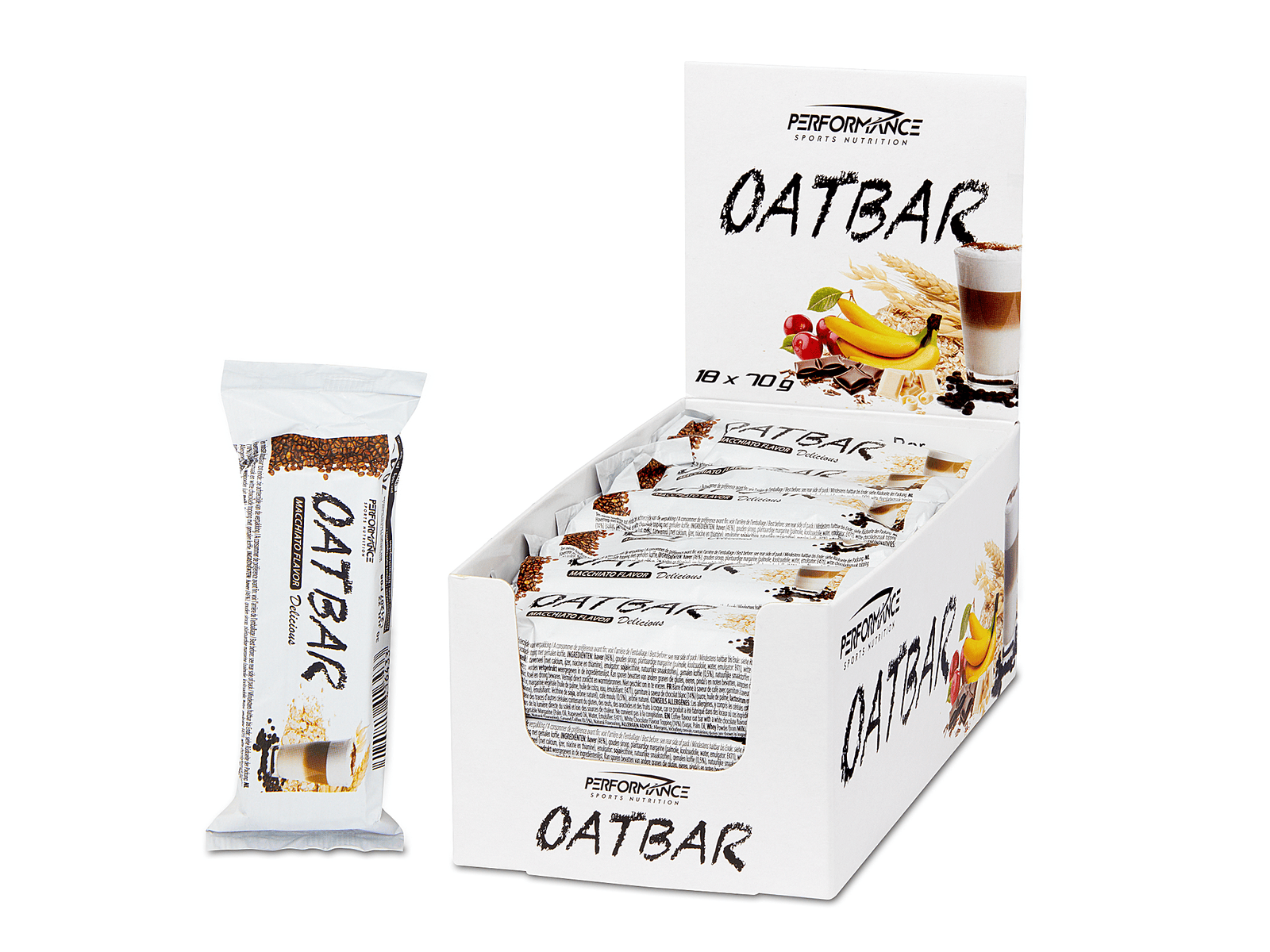 Performance Sports Nutrition - Oat Bar (18-Pack) (Latte Machiatto - 18 x 70 gram)