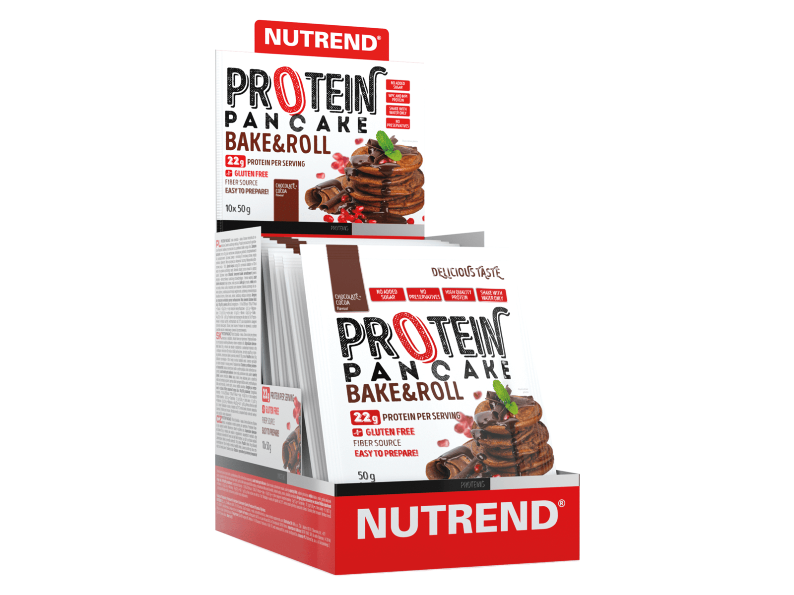Protein Pancake Bake & Roll (Chocolate/Cocoa - 10 x 50 gram) - NUTREND